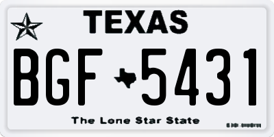 TX license plate BGF5431
