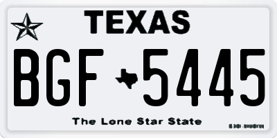 TX license plate BGF5445