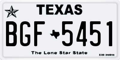 TX license plate BGF5451