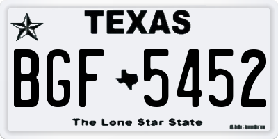 TX license plate BGF5452