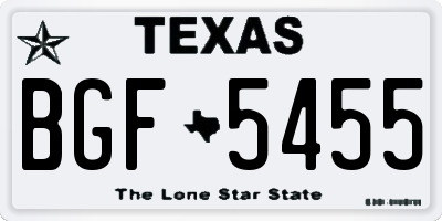 TX license plate BGF5455