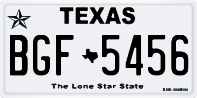 TX license plate BGF5456
