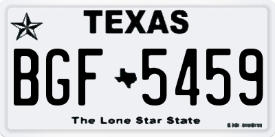 TX license plate BGF5459