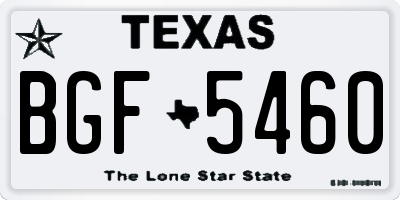 TX license plate BGF5460