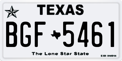 TX license plate BGF5461
