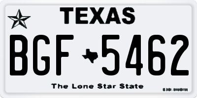 TX license plate BGF5462