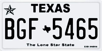 TX license plate BGF5465