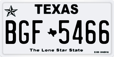 TX license plate BGF5466