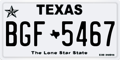 TX license plate BGF5467