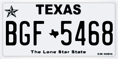 TX license plate BGF5468