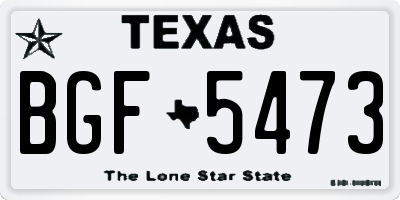 TX license plate BGF5473