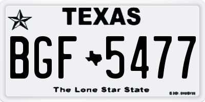 TX license plate BGF5477