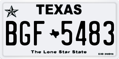 TX license plate BGF5483