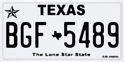 TX license plate BGF5489