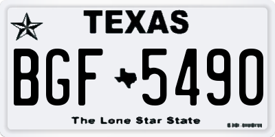 TX license plate BGF5490