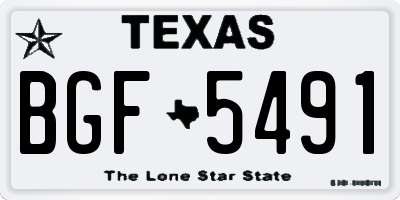 TX license plate BGF5491