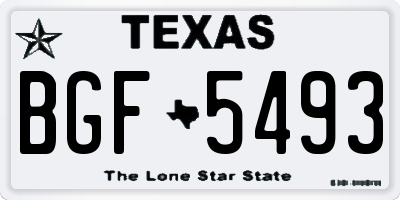 TX license plate BGF5493