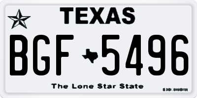 TX license plate BGF5496