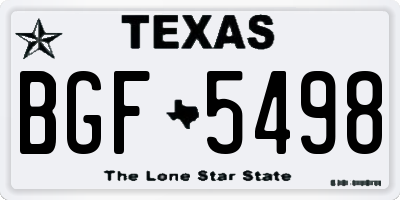 TX license plate BGF5498