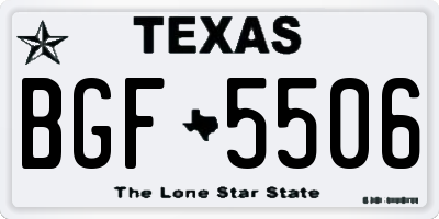 TX license plate BGF5506