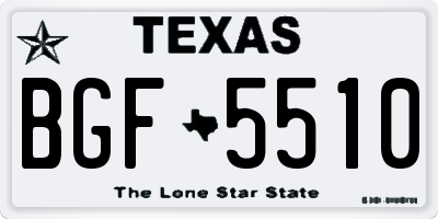TX license plate BGF5510