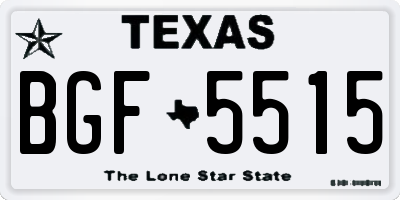 TX license plate BGF5515
