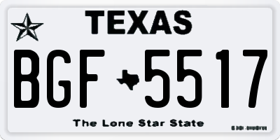 TX license plate BGF5517
