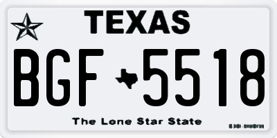 TX license plate BGF5518
