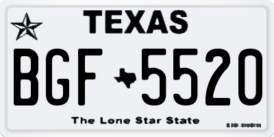 TX license plate BGF5520