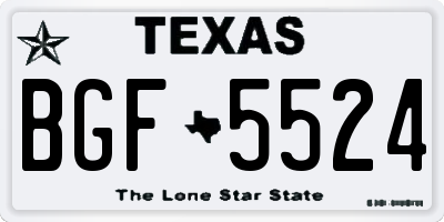 TX license plate BGF5524