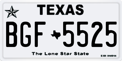 TX license plate BGF5525