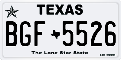 TX license plate BGF5526