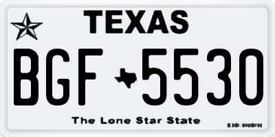 TX license plate BGF5530