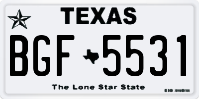 TX license plate BGF5531