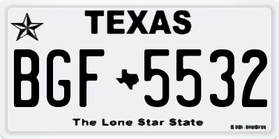 TX license plate BGF5532