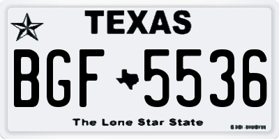 TX license plate BGF5536