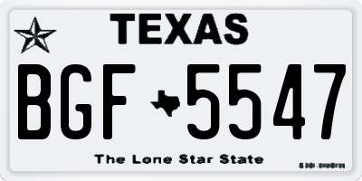 TX license plate BGF5547