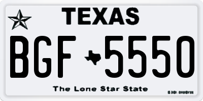 TX license plate BGF5550