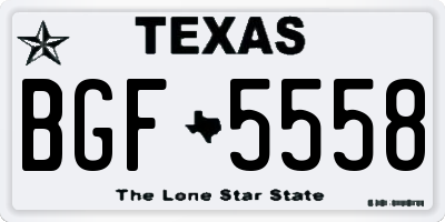 TX license plate BGF5558