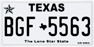 TX license plate BGF5563
