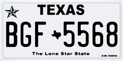 TX license plate BGF5568