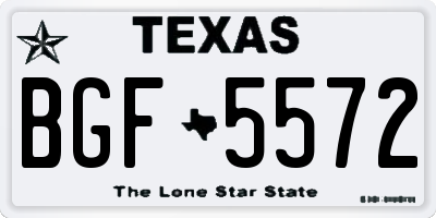 TX license plate BGF5572