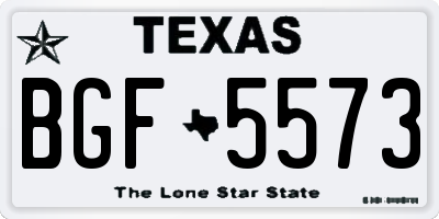 TX license plate BGF5573