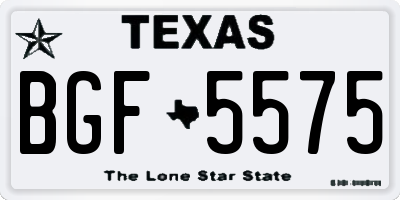 TX license plate BGF5575