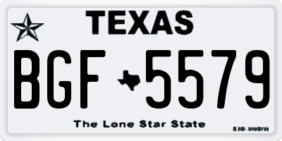 TX license plate BGF5579