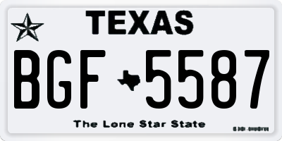 TX license plate BGF5587