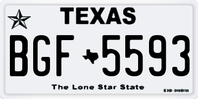 TX license plate BGF5593