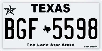 TX license plate BGF5598