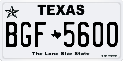TX license plate BGF5600