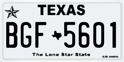 TX license plate BGF5601